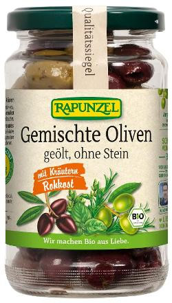 Produktfoto zu Oliven gemischt mit Kräutern ohne Stein, geölt