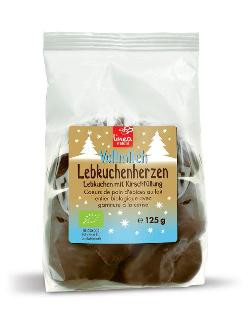 Produktfoto zu Lebkuchenherzen gefüllt mit Kirsche