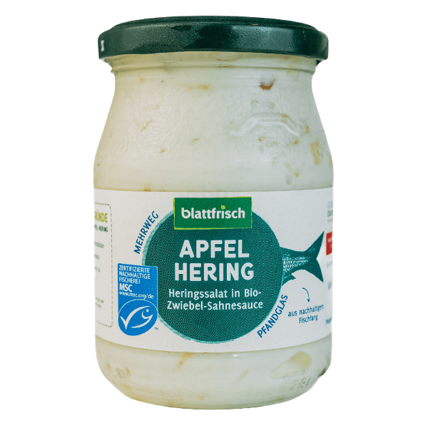 Produktfoto zu Apfel Hering in Zwiebel Sahnesauce