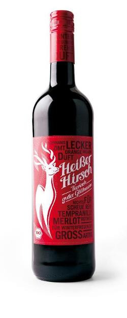 Produktfoto zu Glühwein Heißer Hirsch rot 1l