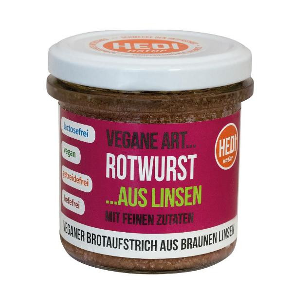 Produktfoto zu Vegane Art Rotwurst aus braunen Linsen