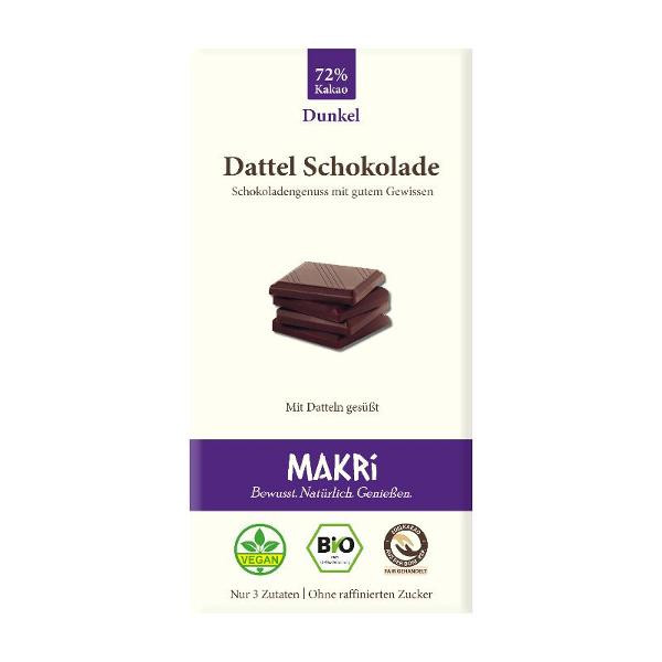 Produktfoto zu Dattel Schokolade Dunkel 72%